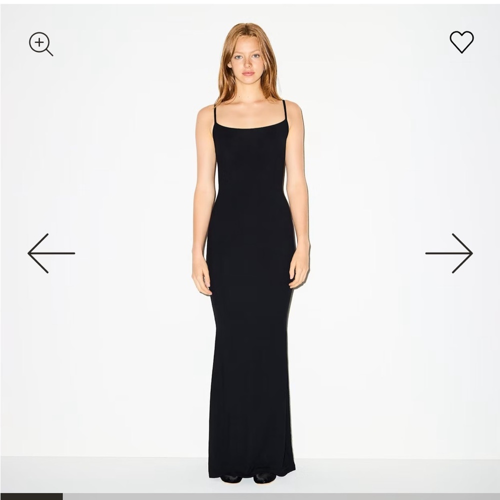 Skims black slip dress